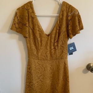Gold lace dress
